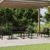 MAISON EXCLUSIVE - Salon de jardin 5 pcs avec coussins aluminium anthracite