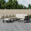 MAISON EXCLUSIVE - Salon de jardin 11 pcs avec coussins sable acier