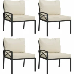 MAISON EXCLUSIVE - Salon de jardin 11 pcs avec coussins sable acier