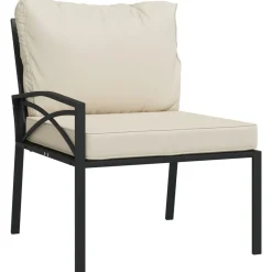 MAISON EXCLUSIVE - Salon de jardin 11 pcs avec coussins sable acier