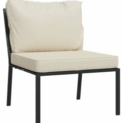 MAISON EXCLUSIVE - Salon de jardin 11 pcs avec coussins sable acier