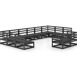 MAISON EXCLUSIVE - Salon de jardin 12 pcs bois de pin massif