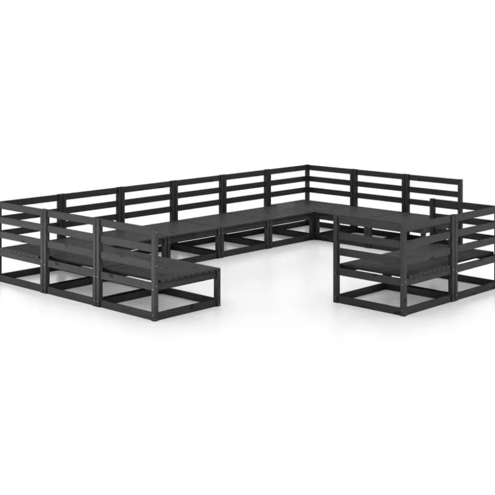 MAISON EXCLUSIVE - Salon de jardin 12 pcs bois de pin massif