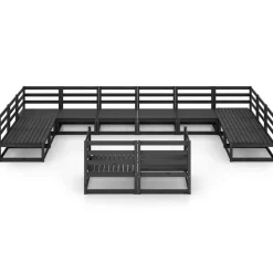 MAISON EXCLUSIVE - Salon de jardin 12 pcs bois de pin massif