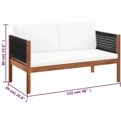 MAISON EXCLUSIVE - Salon de jardin 4 pcs bois d'acacia solide