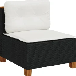 MAISON EXCLUSIVE - Salon de jardin 10 pcs avec coussins noir résine tressée