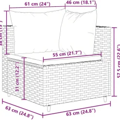 MAISON EXCLUSIVE - Salon de jardin 4 pcs avec coussins marron résine tressée