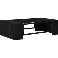 MAISON EXCLUSIVE - Salon de jardin 9 pcs résine tressée noir