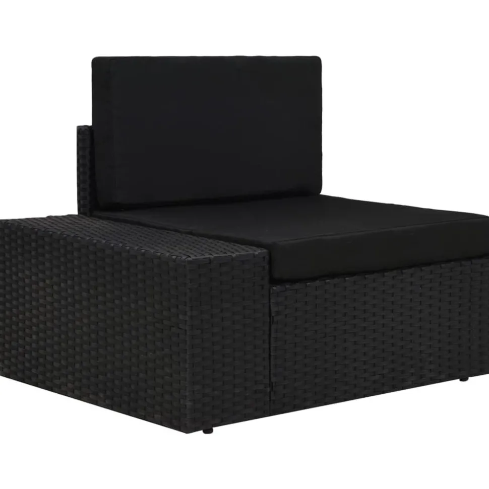 MAISON EXCLUSIVE - Salon de jardin 9 pcs résine tressée noir