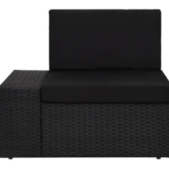 MAISON EXCLUSIVE - Salon de jardin 9 pcs résine tressée noir