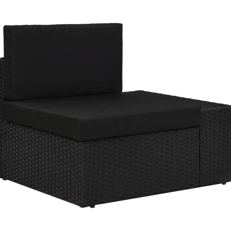 MAISON EXCLUSIVE - Salon de jardin 9 pcs résine tressée noir