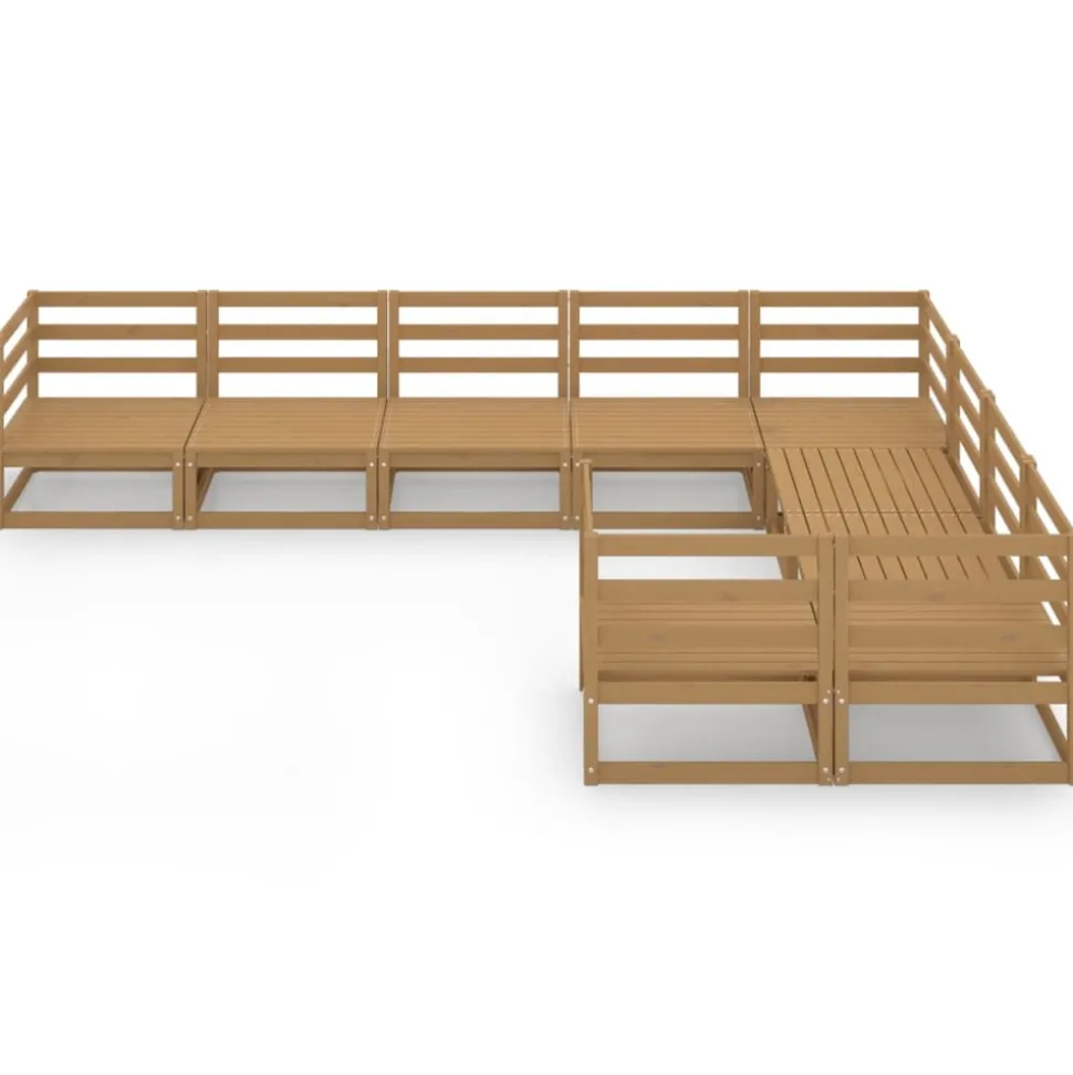 MAISON EXCLUSIVE - Salon de jardin 9 pcs bois de pin massif
