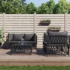 MAISON EXCLUSIVE - Salon de jardin avec coussins 5 pcs anthracite acier