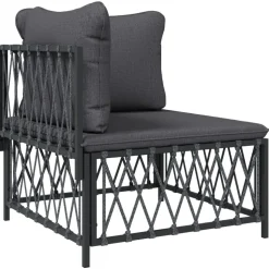 MAISON EXCLUSIVE - Salon de jardin avec coussins 5 pcs anthracite acier