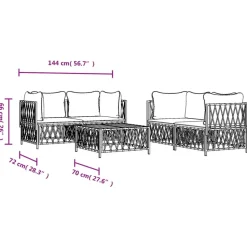 MAISON EXCLUSIVE - Salon de jardin avec coussins 5 pcs anthracite acier