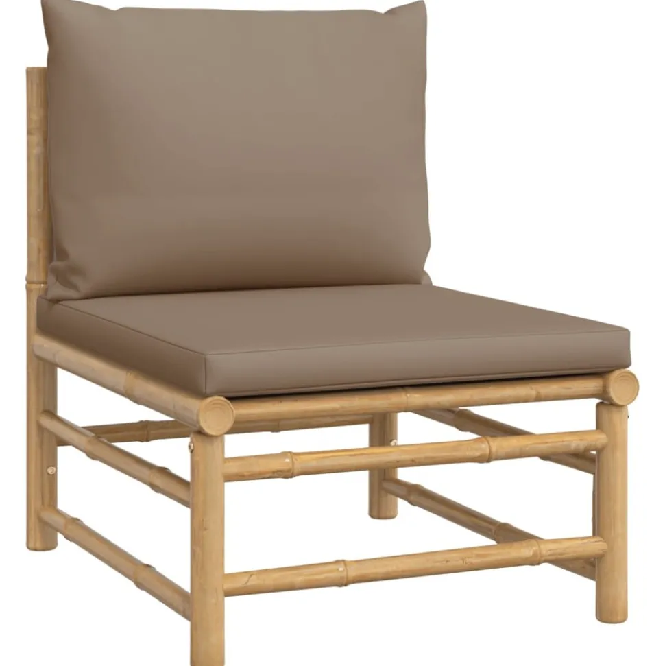 MAISON EXCLUSIVE - Salon de jardin 12 pcs avec coussins taupe bambou