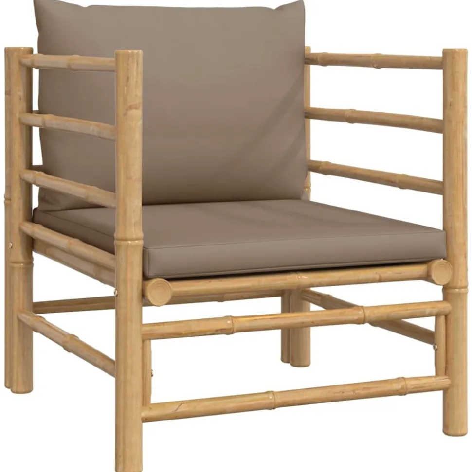 MAISON EXCLUSIVE - Salon de jardin 12 pcs avec coussins taupe bambou