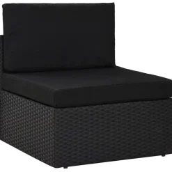 MAISON EXCLUSIVE - Salon de jardin 8 pcs résine tressée noir