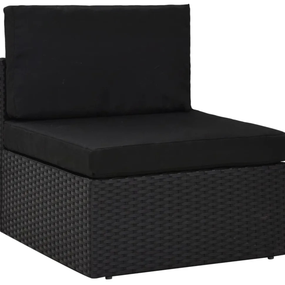 MAISON EXCLUSIVE - Salon de jardin 8 pcs résine tressée noir