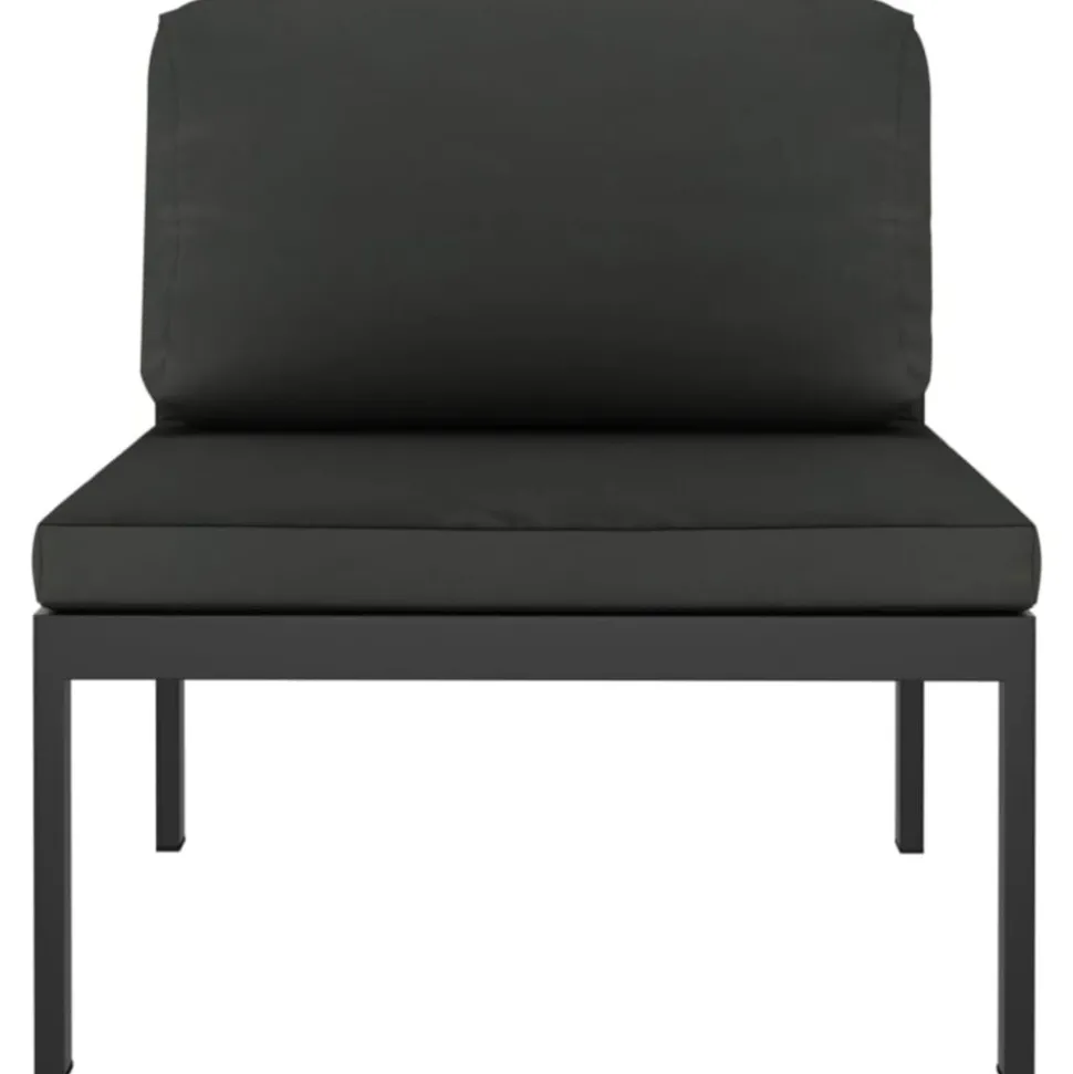 MAISON EXCLUSIVE - Salon de jardin 10 pcs avec coussins aluminium anthracite