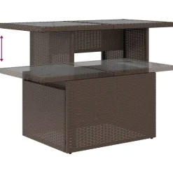 MAISON EXCLUSIVE - Salon de jardin avec coussins 7 pcs marron résine tressée