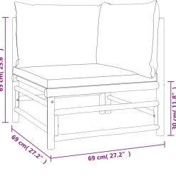 MAISON EXCLUSIVE - Salon de jardin 9 pcs avec coussins vert bambou