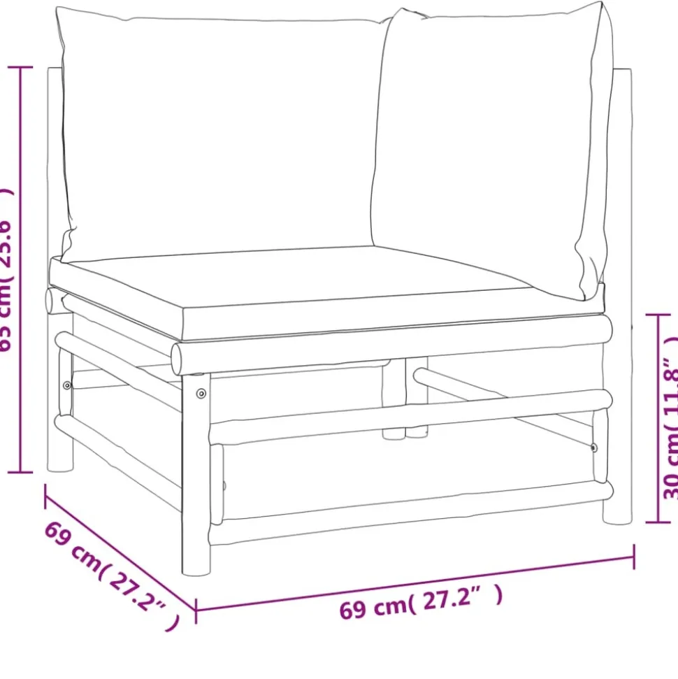 MAISON EXCLUSIVE - Salon de jardin 9 pcs avec coussins vert bambou