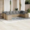 MAISON EXCLUSIVE - Salon de jardin avec coussins 10 pcs beige résine tressée