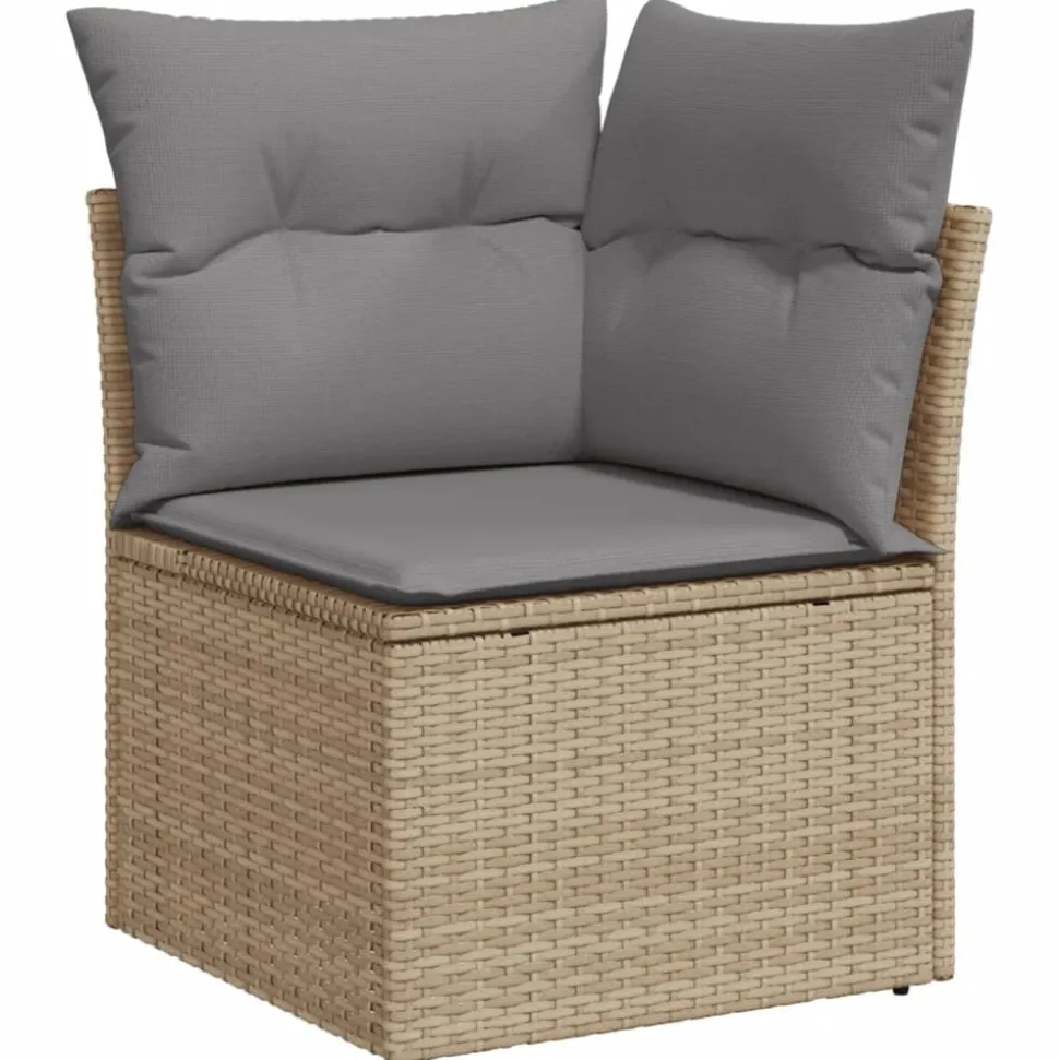MAISON EXCLUSIVE - Salon de jardin avec coussins 10 pcs beige résine tressée
