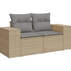 MAISON EXCLUSIVE - Salon de jardin avec coussins 10 pcs beige résine tressée