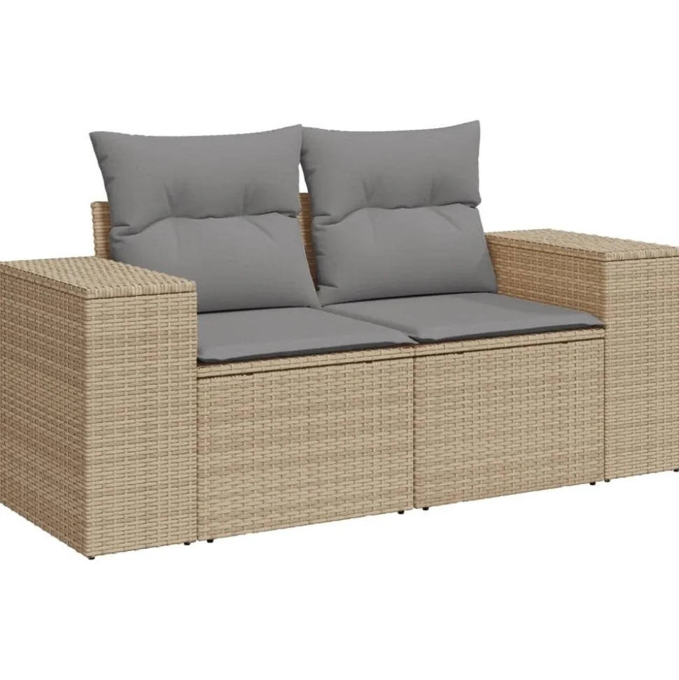 MAISON EXCLUSIVE - Salon de jardin avec coussins 10 pcs beige résine tressée