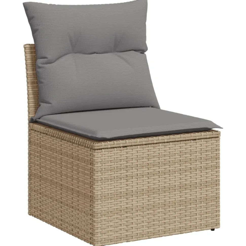 MAISON EXCLUSIVE - Salon de jardin avec coussins 10 pcs beige résine tressée