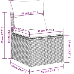 MAISON EXCLUSIVE - Salon de jardin avec coussins 10 pcs beige résine tressée