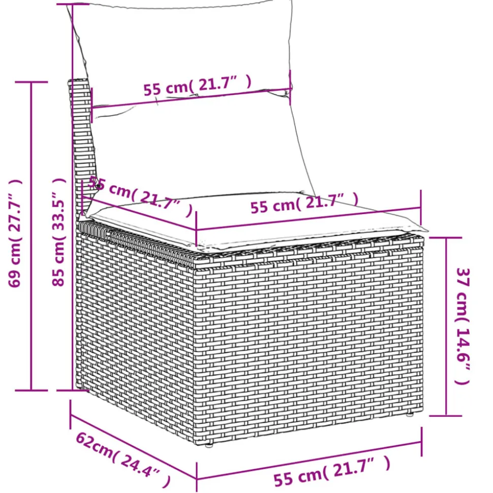 MAISON EXCLUSIVE - Salon de jardin avec coussins 10 pcs beige résine tressée