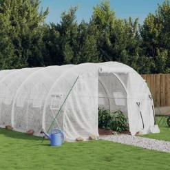 MAISON EXCLUSIVE - Serre avec cadre en acier blanc 18 m² 6x3x2 m