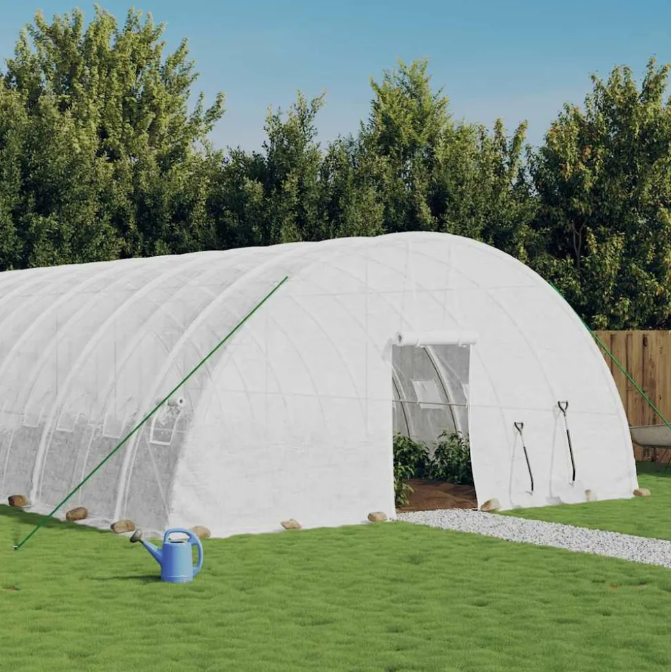 MAISON EXCLUSIVE - Serre avec cadre en acier blanc 36 m² 6x6x2,85 m