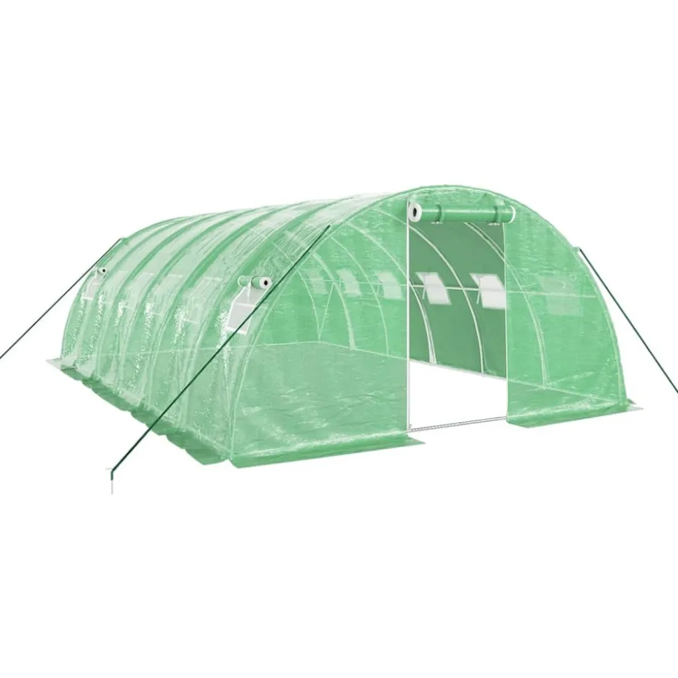 MAISON EXCLUSIVE - Serre avec cadre en acier vert 24 m² 6x4x2 m