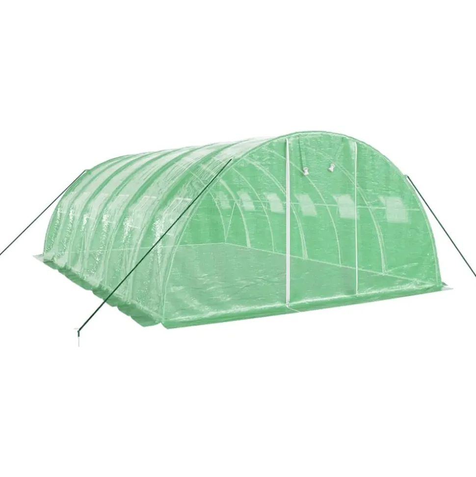 MAISON EXCLUSIVE - Serre avec cadre en acier vert 24 m² 6x4x2 m