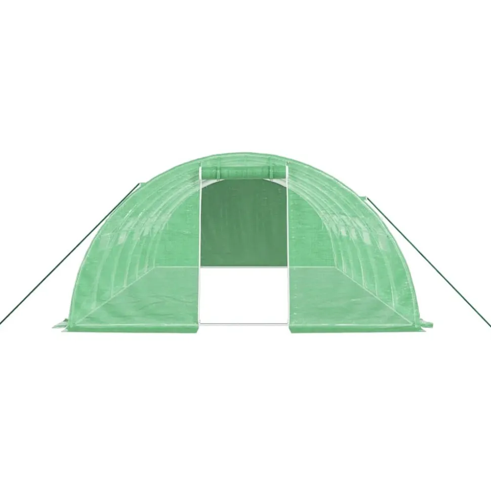 MAISON EXCLUSIVE - Serre avec cadre en acier vert 24 m² 6x4x2 m