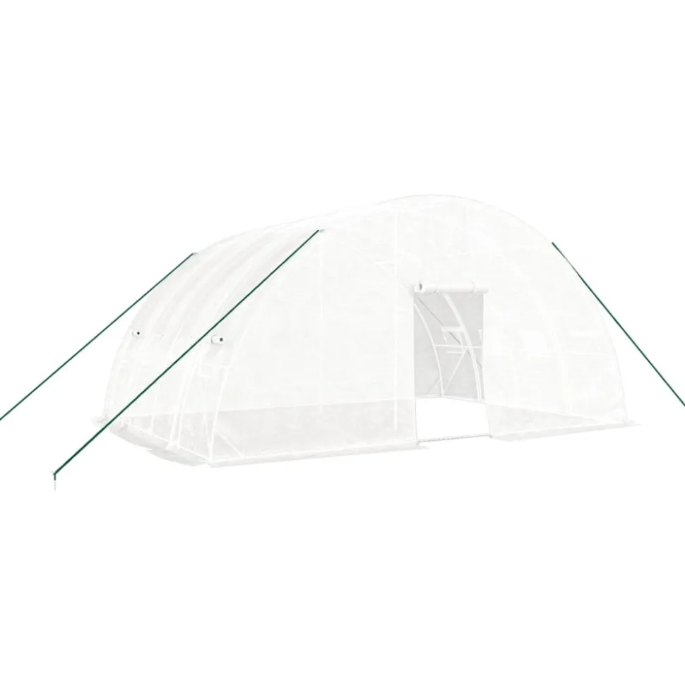 MAISON EXCLUSIVE - Serre avec cadre en acier blanc 24 m² 6x4x2,85 m