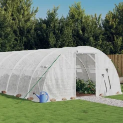 MAISON EXCLUSIVE - Serre avec cadre en acier blanc 40 m² 10x4x2 m