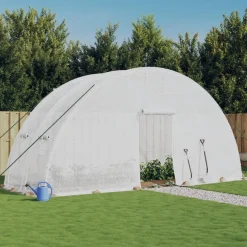 MAISON EXCLUSIVE - Serre avec cadre en acier blanc 12 m² 6x2x2,85 m