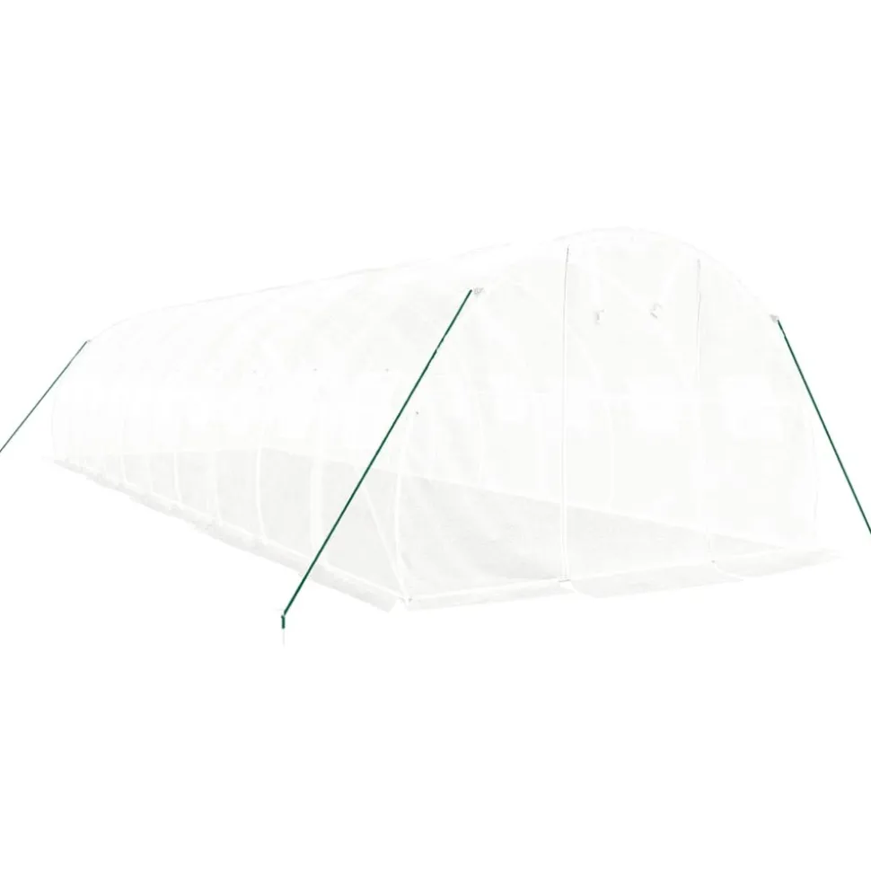 MAISON EXCLUSIVE - Serre avec cadre en acier blanc 30 m² 10x3x2 m