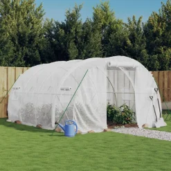 MAISON EXCLUSIVE - Serre avec cadre en acier blanc 12 m² 4x3x2 m