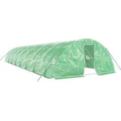 MAISON EXCLUSIVE - Serre avec cadre en acier vert 80 m² 16x5x2,3 m