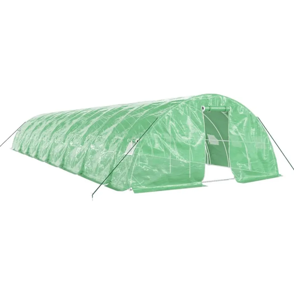 MAISON EXCLUSIVE - Serre avec cadre en acier vert 80 m² 16x5x2,3 m