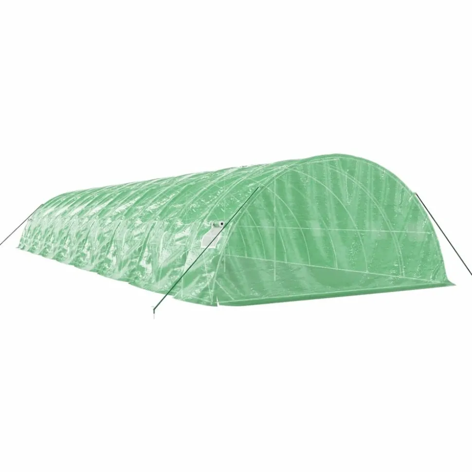 MAISON EXCLUSIVE - Serre avec cadre en acier vert 80 m² 16x5x2,3 m