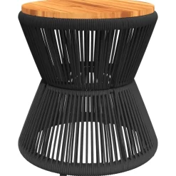 MAISON EXCLUSIVE - Table basse avec base en fil de fer noir bois d'acacia massif