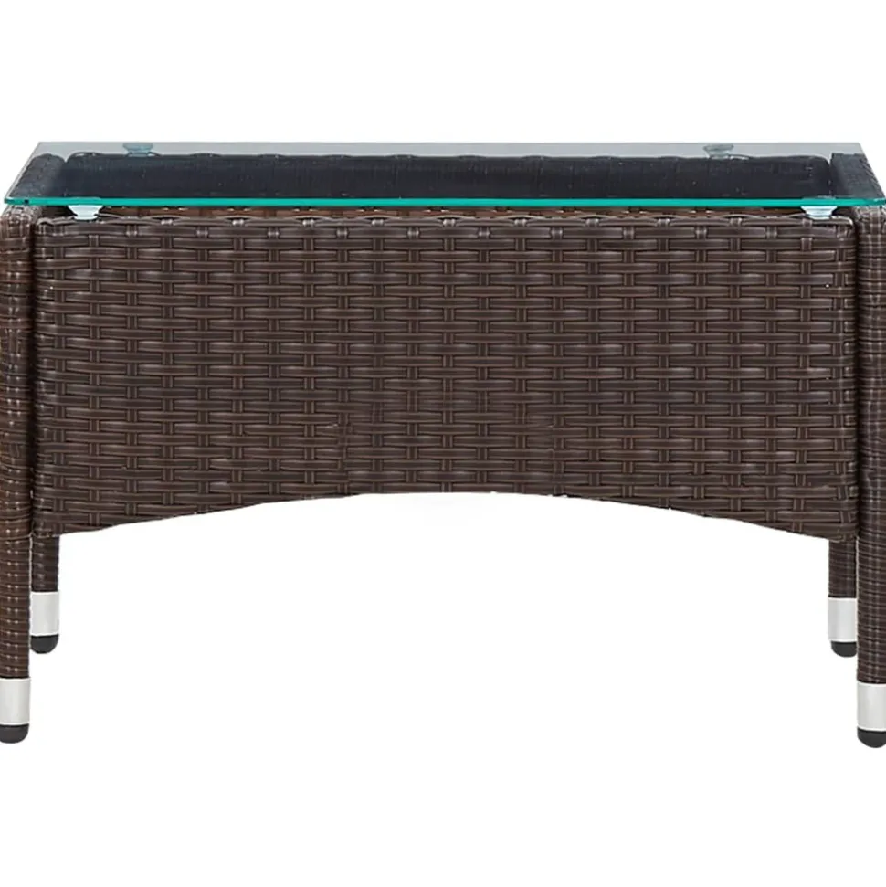 MAISON EXCLUSIVE - Table basse marron 60x40x36 cm résine tressée