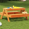 MAISON EXCLUSIVE - Table de pique-nique pour enfants cire marron bois massif pin